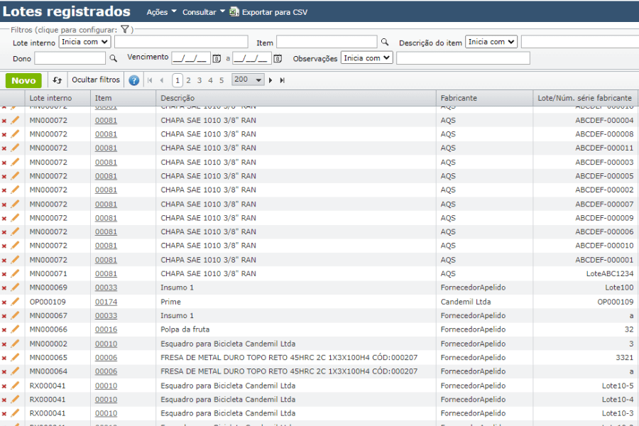 screenshot of ERP MAXIPROD
